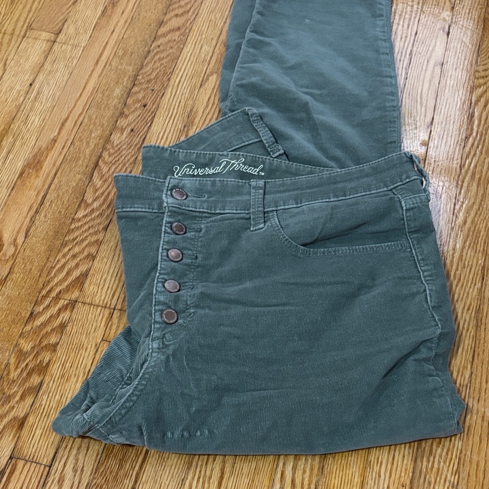 Universal Thread Olive Button-Fly Pants - image 1
